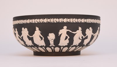 Lot 243 - Wedgwood black jasperware 'Dancing Hours' bowl