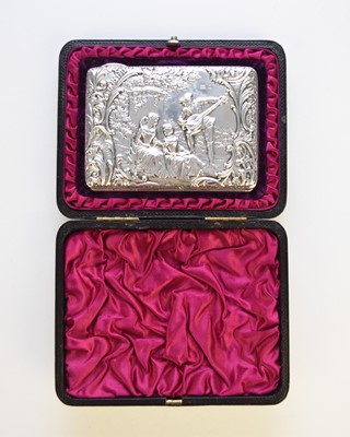 Lot 39 - A cased Edwardian silver card/stamp case