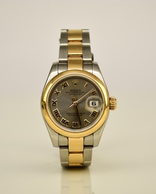 Lot 131 - Rolex: A lady's bi-metal Oyster Datejust bracelet watch
