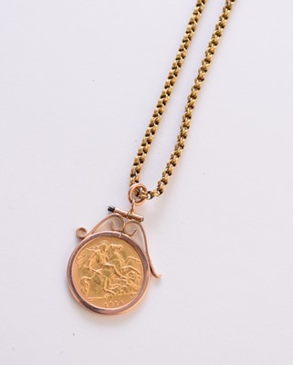 Lot 311 - A George V half sovereign pendant