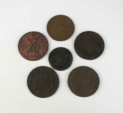 Lot 188 - A small collection of Irish and Scottish copper tokens comprising