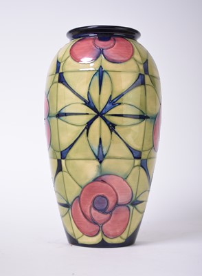 Lot 135 - Large Moorcroft 'Rose' vase designed by Sally Tuffin, dated 1992