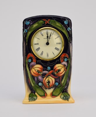 Lot 144 - Moorcroft mantel timepiece, dated 2003