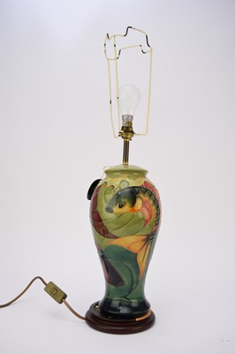 Lot 147 - Moorcroft 'Carp' lamp designed by Sally Tuffin