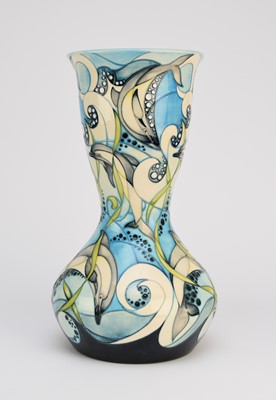 Lot 157 - Large Moorcroft trial Dolphin vase by Sian Leeper, dated 2003