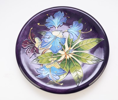 Lot 163 - Moorcroft 'Blue Simeon' Trial charger designed by Philip Gibson, dated 2003