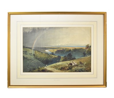 Lot 368 - Emily Nicholson (act. 1842-1869) An Extensive Riverside Landscape with Coastal Castle