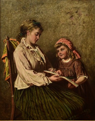 Lot 256 - Edwin Thomas Roberts (1840-1917) The Reading Lesson