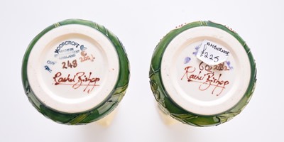 Lot 186 - A pair of Moorcroft 'Amberwood' jugs designed by Rachel Bishop, dated 2002