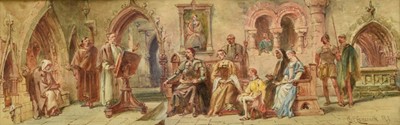 Lot 401 - Charles Cattermole RI (1832-1900) Her Ladyship's Private Chapel