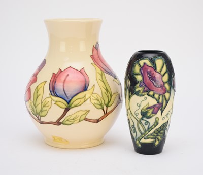 Lot 193 - Two Moorcroft vases including a limited edition Magnolia vase signed by all the design team