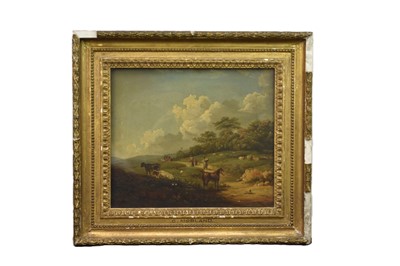 Lot 449 - Follower of George Morland (1762/3-1804) Cattle resting beside a country track