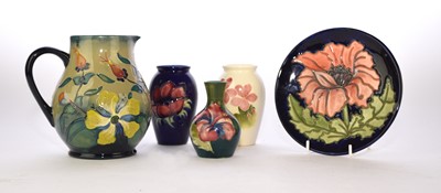 Lot 200 - Group of Moorcroft including a Hypericum jug and a Hibiscus vase