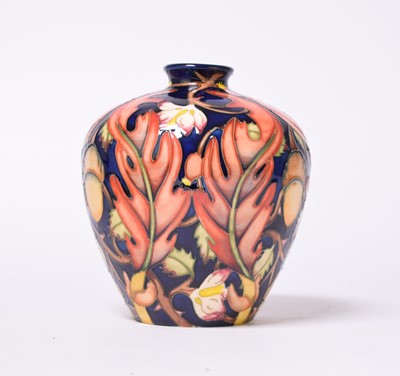 Lot 209 - Moorcroft Trial acorn and foliage vase designed by Emma Bossons, dated 2001