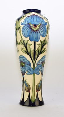 Lot 212 - Tall Moorcroft 'Singing the Blues' vase designed by Rachel Bishop, dated 2012