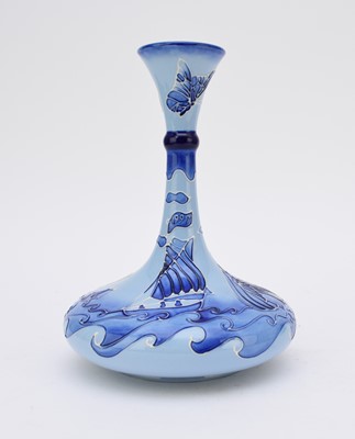 Lot 217 - Moorcroft 'Blue Yacht' centenary florian vase, dated 1997