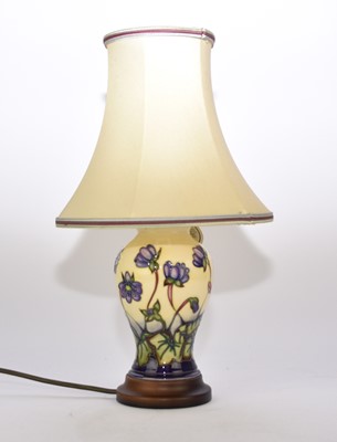 Lot 224 - Moorcroft 'Hepatica' table or bedside lamp