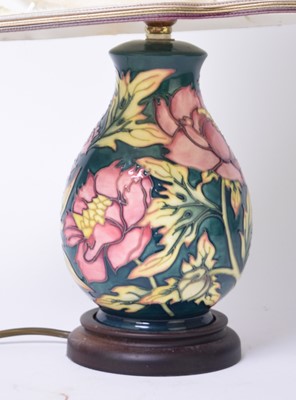 Lot 245 - Moorcroft 'Peony' table lamp designed by Philip Gibson