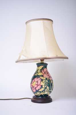 Lot 245 - Moorcroft 'Peony' table lamp designed by Philip Gibson