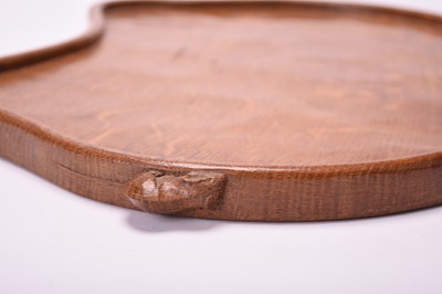 Lot 399 - Studio of Robert Mouseman Thompson (Kilburn), an adzed oak tea tray