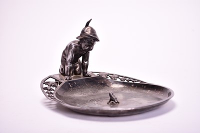 Lot 364 - A WMF elecroplated figural card tray