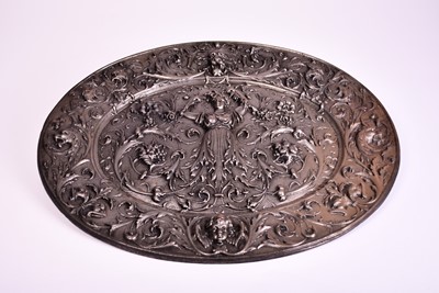 Lot 404 - A cast iron neoclassical wall plaque