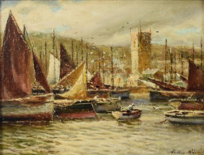 Lot 460 - Arthur White (1865-1953) Fishing Boats, St Ives Harbour