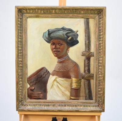 Lot 321 - John Kenneth Ferguson (South African 1885-1967) 'Xosa Girl from Mazzeppa Bay and Zulu Doctor