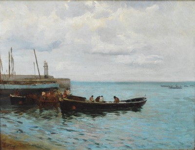 Lot 322 - Edmund G Fuller RBA (1858-1940) Landing Pilchards