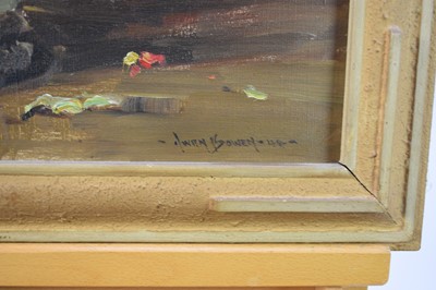 Lot 469 - Owen Bowen (1873-1964) Still Life Study of Wall Flowers and Daffodils in a Cream Vase