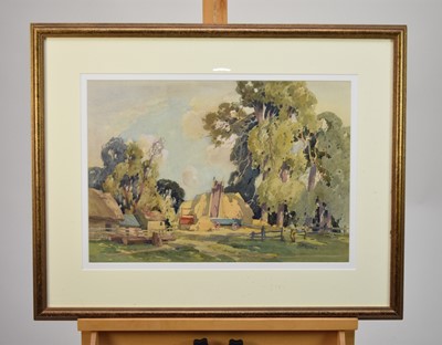 Lot 361 - John Littlejohns RBA (1874-1895) Haymaking Scene, gathered in Devon