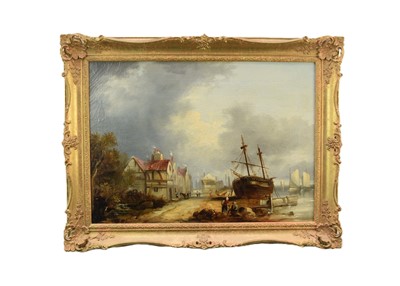 Lot 421 - Attributed to Alfred Montague (1832-1883) Fishing Town