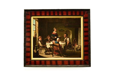 Lot 338 - British School (19th Century) A Family Sharing a Meal in an Interior