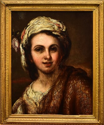 Lot 266 - Attributed to Reuben Sayers (1815-1888) after Bartolomé Esteban Murillo (1618-1682) Flower Girl