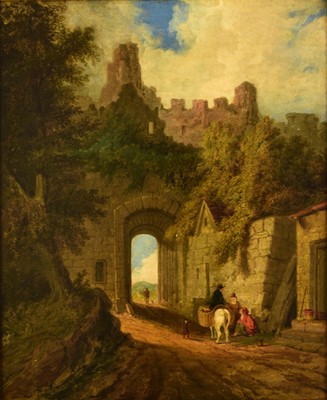 Lot 295 - Attributed to Joseph Horlor (1809-1887) Gateway to Conwy Castle, North Wales