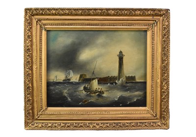 Lot 323 - Follower of James Wilson Carmichael (1800-1868) New Brighton Lighthouse