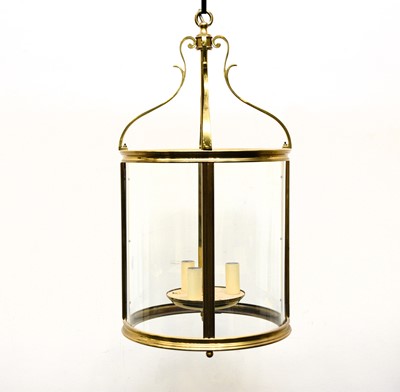 Lot 456 - A reproduction brass lantern ceiling light