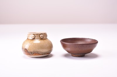 Lot 5 - A Chinese 'Hares Fur' teabowl and a small glazed water pot, Song Dynasty
