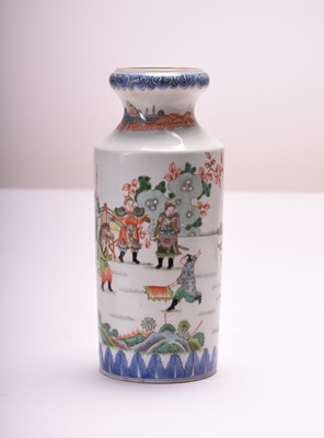 Lot 80A - A Chinese famille verte vase, Kangxi mark but probably Republic