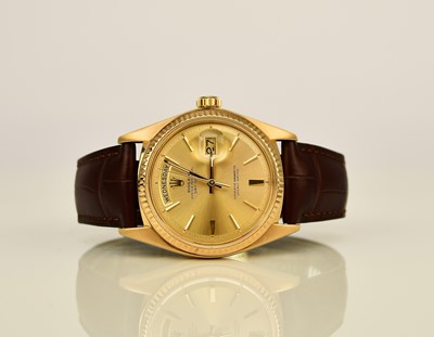 Lot 130 - Rolex: A gentleman's 18ct yellow gold Oyster Day-Date wristwatch
