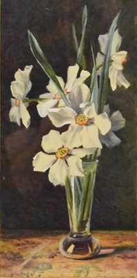 Lot 474 - Kate Sadler (British 19th Century) Daffodils in a Glass Vase