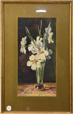 Lot 474 - Kate Sadler (British 19th Century) Daffodils in a Glass Vase