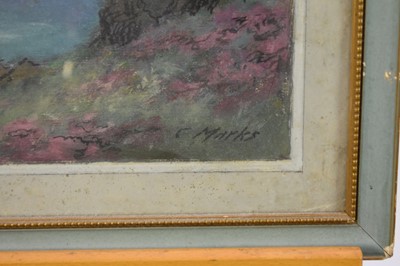 Lot 373 - Claude Marks (act. 1899-1915) Two Landscapes showing Kynance Cove and Trevob Bay, Cornwall