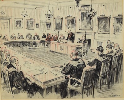 Lot 347 - Terence Tenison Cuneo OBE (1907-1996) A Meeting of the Royal College of Surgeons