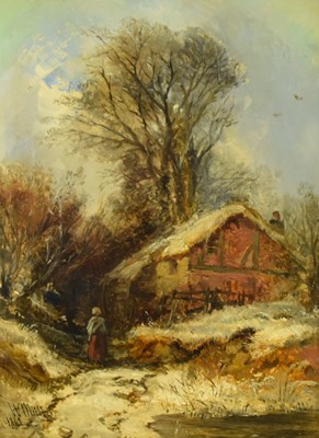 Lot 459 - William James Müller (1812-1845) A Welsh Cottage in the Snow