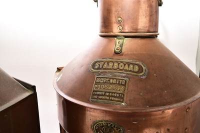 Lot 572 - A pair of Meteorite copper ship's directional lanterns