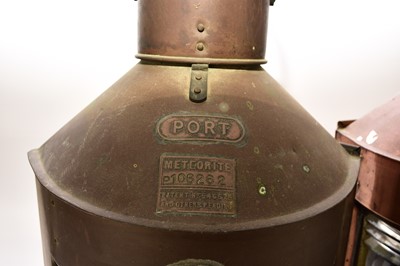 Lot 572 - A pair of Meteorite copper ship's directional lanterns