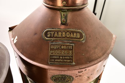 Lot 572 - A pair of Meteorite copper ship's directional lanterns