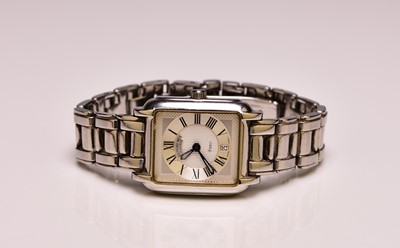 Lot 393 - Raymond Weil: A lady's stainless steel Saxo bracelet watch