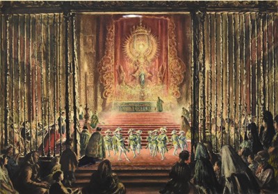 Lot 413 - Sir Muirhead Bone (Scottish 1876-1953) Seises Dancing at the Altar, Seville Cathedral